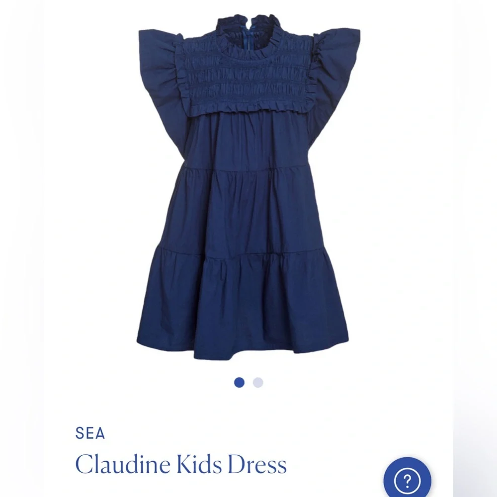 SEA, New York, Kids Blue Ruffled Dress new with tags cotton size 3-5 year - Picture 2 of 6